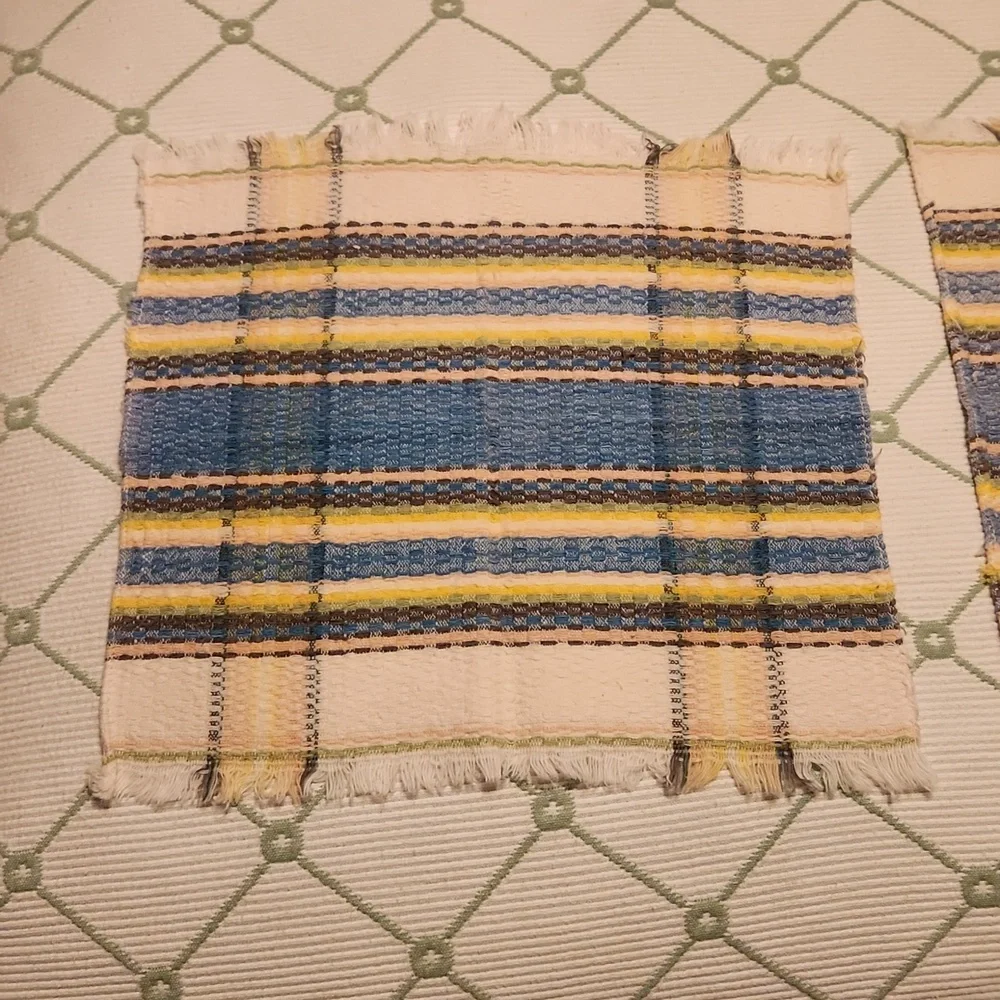 3 cotton vintage cocktail napkins